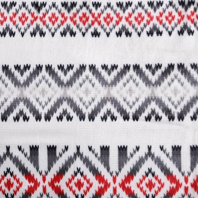 Mountain Village Chili Red and White Reversible Sherpa Throw Blanket