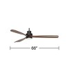 66" Casa Vieja Delta-Wing XL DC Industrial Indoor Ceiling Fan with LED Light Remote Control Matte Black Walnut Opal Glass for Living Room Kitchen - image 4 of 4