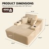 XIZZI 67" Oversized Chaise Lounge Indoor, No Assembly Required, Upholstered Sofa Bed with Throw Pillows & Optional Cup Holder for Extra Comfort - 3 of 4