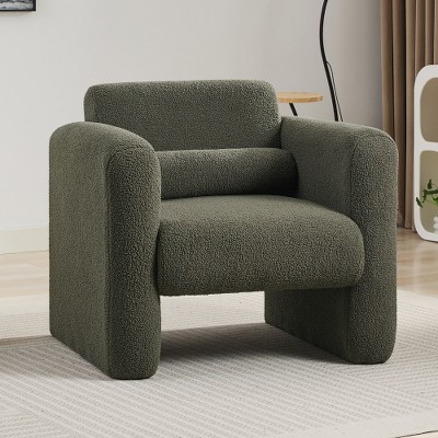 Anybear Modern Accent Chair with Back and Pillow