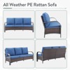 Buenhomino High Back Outdoor Wicker Patio Sofa, All Weather Wicker Furniture 3-Seater Sofa Patio Couch for Porch - 2 of 4