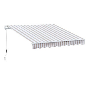 Resenkos Patio Awning, Outdoor Sun Shade Shelter Cover Awnings,10' x 8' Retractable Sun Shade Patio/Window Awning - Polyester Fabric - Beige - 1 of 4