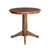 29.9" Dining Tables Laughlin Round Top Pedestal Distressed Oak - International Concepts: Hardwood, 2-Seater - 2 of 4