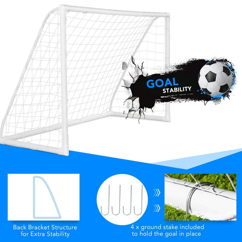 Costway 6 FT  x 4 FT Portable Kids Soccer Goal Quick Set-up for Backyard Soccer Training, 5 of 11