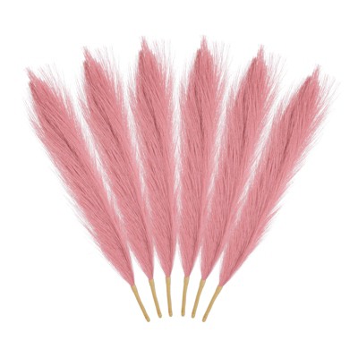 Unique Bargains Party Wall Vase Wedding Decor Fluffy Faux Pampas Grass 6 Pcs