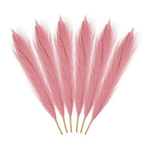Unique Bargains Party Wall Vase Wedding Decor Fluffy Faux Pampas Grass 6 Pcs - 1 of 4