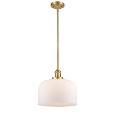 Bell - 1 Light Stem Hung Mini Pendant In Industrial Style-13 Inches Tall and 12 Inches Wide