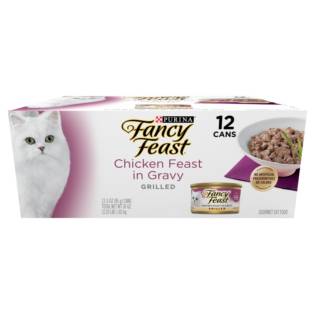 Photos - Cat Food Fancy Feast Purina  Grilled Chicken Flavor Feast in Gravy Wet  Cans 