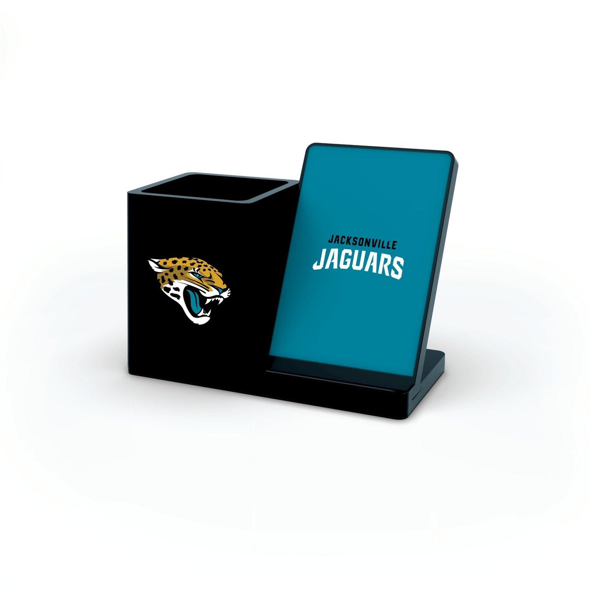 SOAR NFL Wireless Charging Phone Stand and Desktop Organizer- Jacksonville Jaguars