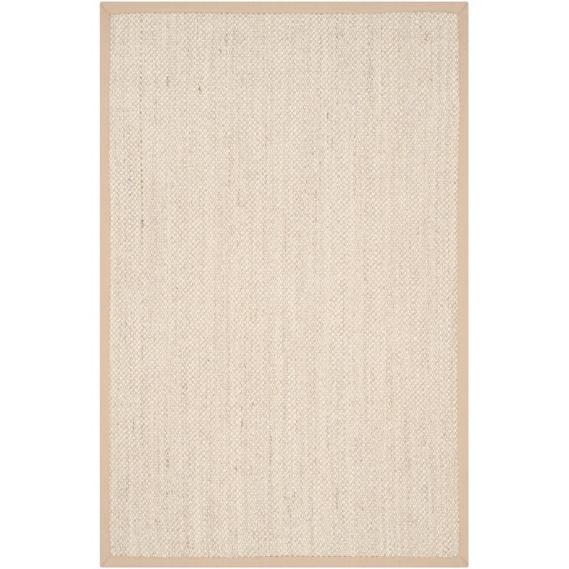 Sleek Marble & Linen 24" Hand-Knotted Rectangular Rug