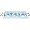 Wood Tray Set Of 2 White and Blue 2 Inch Decorative Display Trays for Home Styling By Melrose - 3 of 3