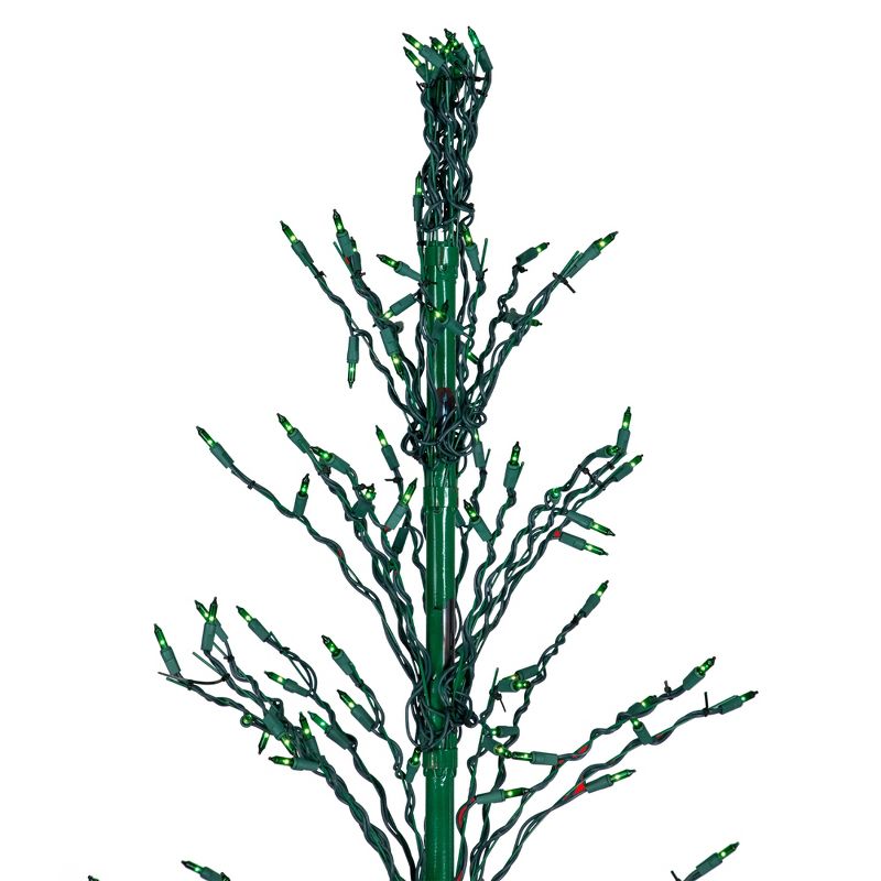 Northlight 6' Prelit Artificial Christmas Tree White Lighted Cascade Twig Outdoor Decoration - Green Lights, 4 of 8