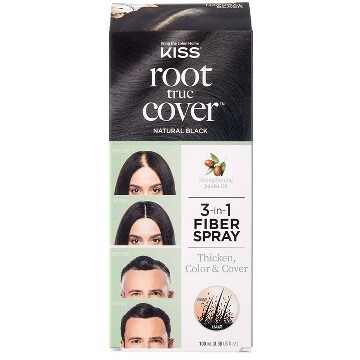 KISS Products Root True Cover Touch-Up Fiber Spray - Black - 3.38 oz