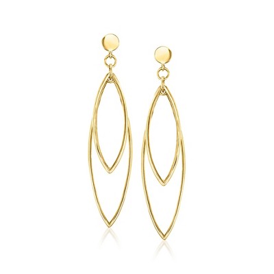 Ross-Simons 10kt Yellow Gold Double-Leaf Drop Earrings