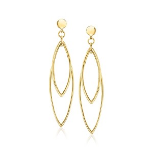 Ross-Simons 10kt Yellow Gold Double-Leaf Drop Earrings - 1 of 3