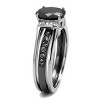 Slickblue Polished Two-Tone IP Black Stainless Steel Ring with Jet Synthetic Glass, Size 5-10 - 4 of 4