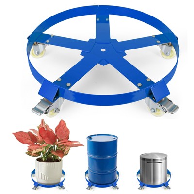 55 Gallon Drum Dolly, 1000 lbs Load Capacity Trash Can Dolly With 4 Swivel Casters & Cross Braces, Non Tipping Hand Truck, Barrel Dolly