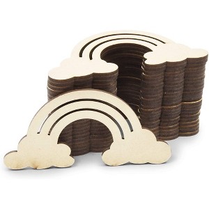 Bright Creations 24 Pieces 4.5" Unfinished Rainbow Clouds Wood Cutouts for Kids Painting, DIY Craft Projects and Party Signs - 1 of 4