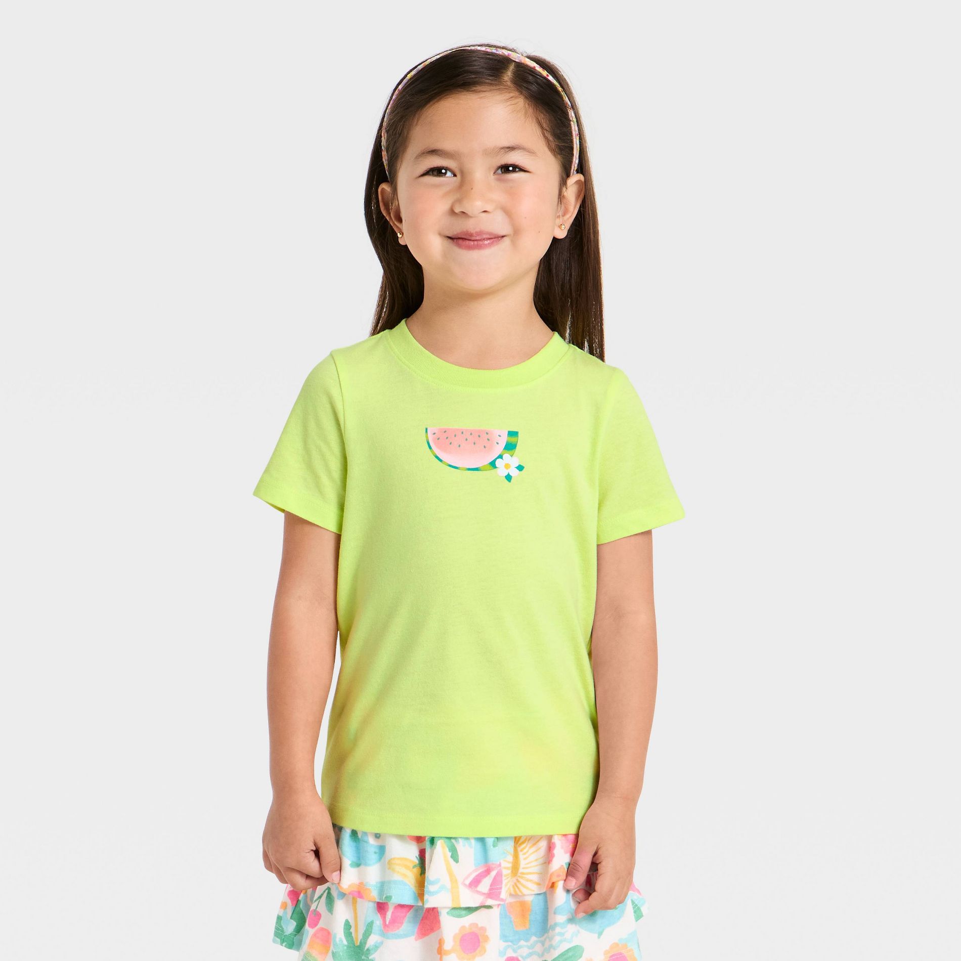 Toddler Girls' Short Sleeve Watermelon Classic T-Shirt - Cat & Jack™ Lime Green