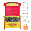 Angel Sar 2-in-1 Wooden Puppet Theater & Grocery Store, Reversible Play Stand with 35 Accessories, Kids Market Pretend Play Set for Ages 3+ - 2 of 4