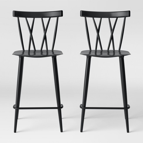 Set Of 2 Becket Metal X Back Counter Height Barstool   Project 62 