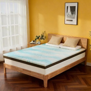 Dyonery 3" Extra Firm Mattress Topper 2-Sided Gel Memory Foam Bed Pad for Relieve Pain High-Density Foam Support, CertiPUR-US Certified - 1 of 4