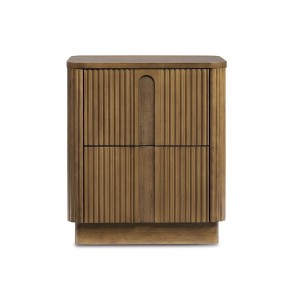 Teamson Home Potomac Modern Boho Solid Wood 2-Drawer Nightstand with Push-to-Open Storage & Rounded Corner - 1 of 4