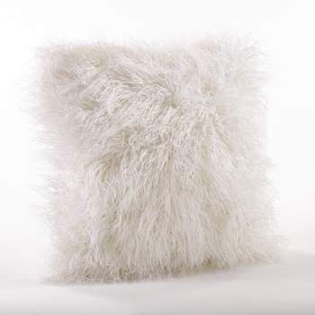 Saro Lifestyle Mongolian Faux Fur Throw Pillow