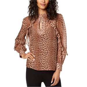 Rachel Zoe Womens Silk Leopard Print Pullover Blouse - 1 of 1