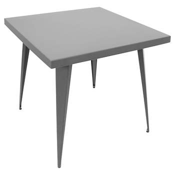 Austin 32" Industrial Dining Table Matte Gray Metal Finish - LumiSource