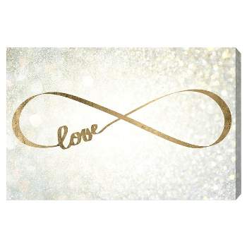 16" x 24" Sparkle Love Typography and Quotes Unframed Canvas Wall Art in Gold - Oliver Gal