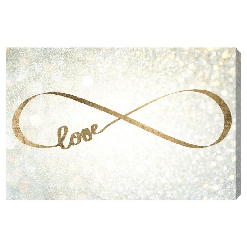 16&#34; x 24&#34; Sparkle Love Typography and Quotes Unframed Canvas Wall Art in Gold - Oliver Gal, 1 of 5