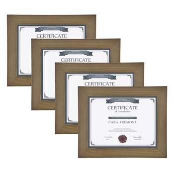 DesignOvation Museum Rectangle Wood Document Frame, 8.5x11, Rustic Brown