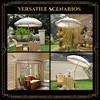 LAGarden 6 Ft Patio Umbrella Replacement Canopy Top Cover Jazz Age Beige with gold sequin Ivory with gold sequin - 4 of 4