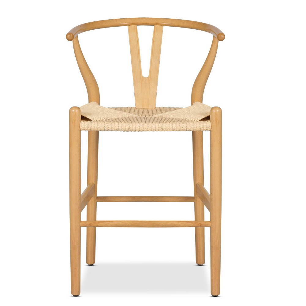 Photos - Chair Jameson Weave Counter Height Barstool Natural - Poly & Bark