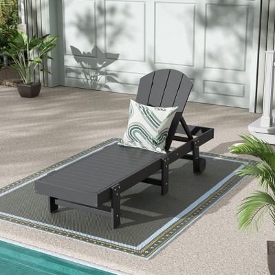 WestinTrends Malibu Adirondack Poly Reclining Chaise Lounge With Wheels