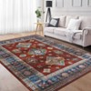 Large Machine Washable Rug with Non-Slip Backing Stain-Resistant Oriental Medallion Accent Rugs for Living Room Dining Room Bedroom Office Playroom - 3 of 4