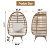 360° Swivel Egg Chair, Oversized Patio Rotating Basket Chair with Thick Cushion and Steel Frame Stand, Oversized Patio Chair for Garden Balcony - 2 of 4