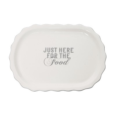 Totalee Gift Just Here For The Food Platter Ceramic White