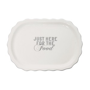 Totalee Gift Just Here For The Food Platter Ceramic White - 1 of 3