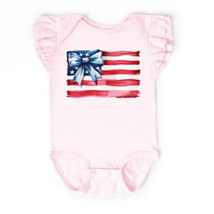 The Juniper Shop USA Flag Coquette Flutter Sleeve Bodysuit - 1 of 4