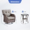 Buenhomino Outdoor Swivel Rocker Chairs Set, 360 Degree Rocking Patio Conversation Set with 5" Thickened Cushions, Glass Coffee Table - 3 of 4