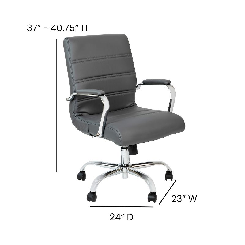 Flash Furniture Mid-Back Executive Swivel Office Chair with Metal Frame and Arms, 6 of 20