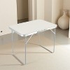 SEVOBAL Folding Table Portable Multipurpose Table with Carrying Handle Outdoor Garden Trestle for Picnic Camping Dinner Beach Table, White, 70"*50"*5" - 2 of 4