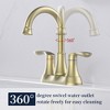DOMETOUR Brushed Gold Bathroom Faucet 2-Handle 360° Swivel Spout with Pop-up Drain & Hoses, 4-Inch Centerset Vanity Sink Faucet 4011B-NA - 4 of 4