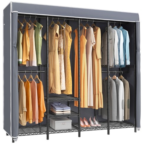 JOMEED Freestanding Closet Clothing Rack Organizer with Shelves and Hanging Rod