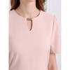 INSPIRE CHIC Women's Elegant A-Line Choker V Neck Belted Wear to Work Fit and Flare Dress - 4 of 4
