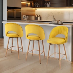 Vatros Counter Height Stools, Swivel Barstool, FSC Certified Upholstered Bar Stools - 1 of 4