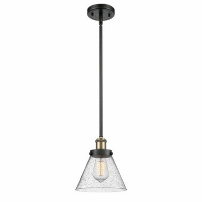 Cone - 1 Light Stem Hung Mini Pendant In Industrial Style-10 Inches Tall and 8 Inches Wide