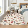 Extra Large Modern Area Rug Clearance Leaves Pattern Non-Slip Non-Shedding Ultra Soft Foldable Botanical Floor Cover Kids Room - 3 of 4